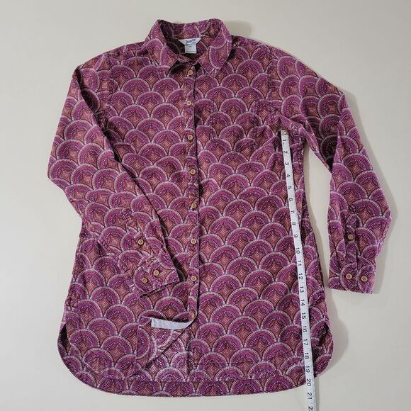 Duluth Trading Purple Patterned Artisan Hemp Long Sleeve Tunic - Picture 5 of 16